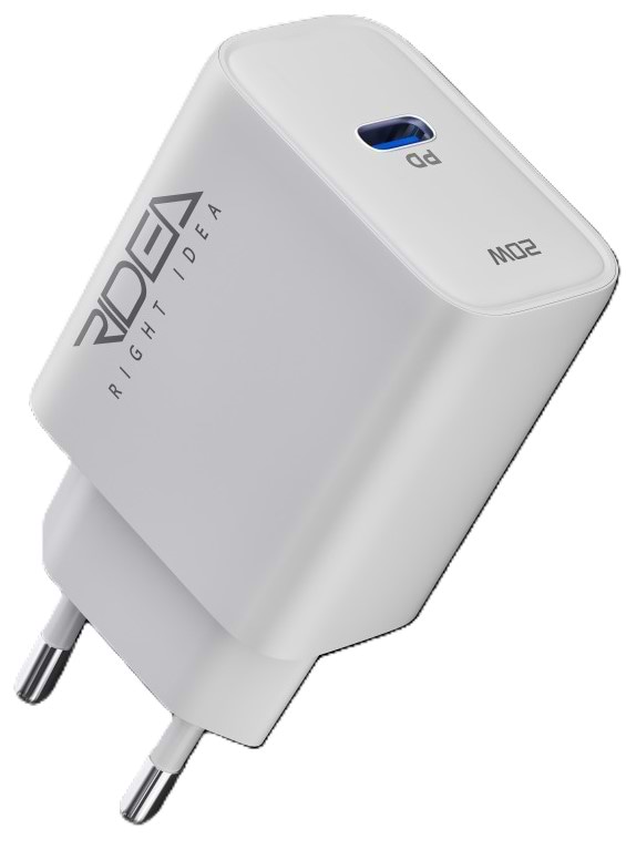 Фото - Сетевое зарядное устройство Ridea Rapid Pro 1USB-C QC/PD 20W+Type-C to Type-C White (RW-20124)