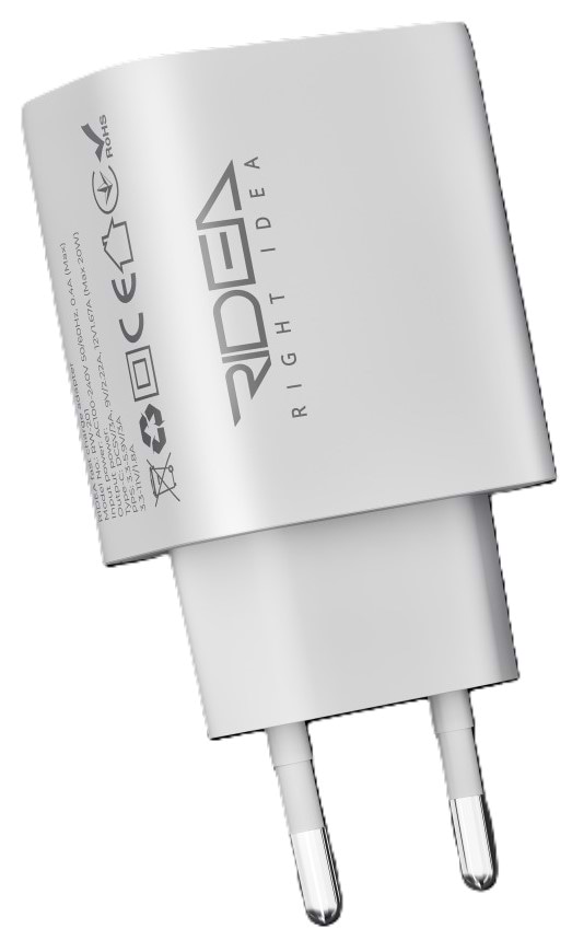 Фото - Сетевое зарядное устройство Ridea Rapid Pro 1USB-C QC/PD 20W+Type-C to Type-C White (RW-20124)
