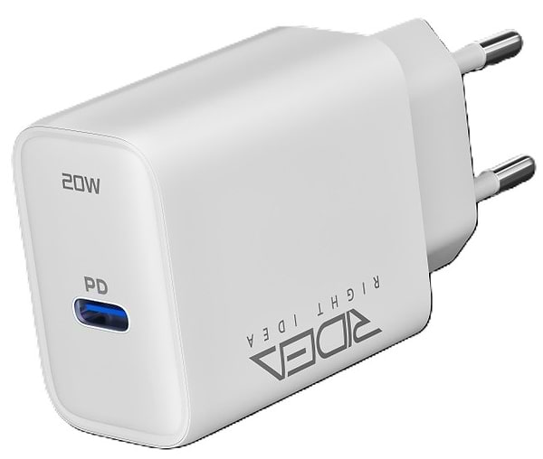 Фото - Сетевое зарядное устройство Ridea Rapid Pro 1USB-C QC/PD 20W+Type-C to Type-C White (RW-20124)