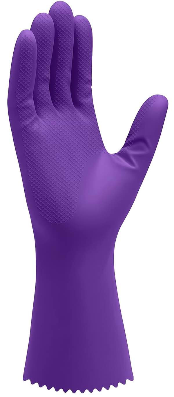Фото - Рукавички латексні Добра господарочка фіолетові, розмір М (4820086523714)