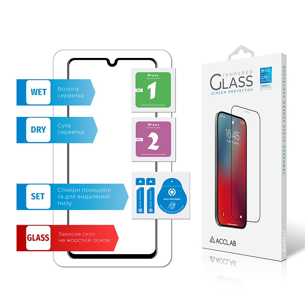 Фото - Захисне скло для смартфону ACCLAB Full Glue for Samsung A41 25в1 (1283126499326)