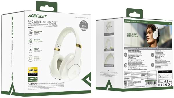 Фото - Навушники накладні бездротові AceFast H4 ANC Bluetooth Beige (6974316283522)