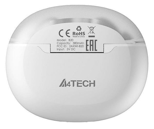 Фото - Навушники вкладиші бездротові TWS A4tech B20 Grayish White