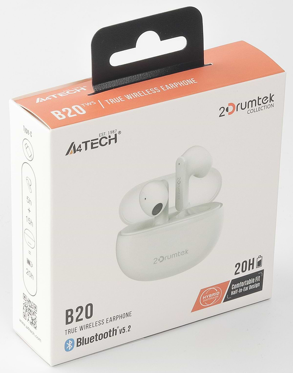 Фото - Навушники вкладиші бездротові TWS A4tech B20 Grayish White