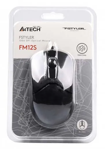 Фото - Мышь проводная A4tech FM12S (Black)