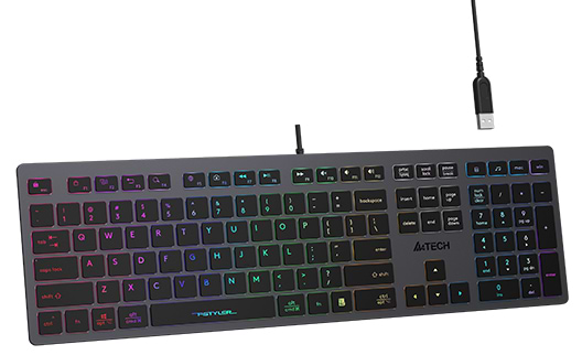 Фото - Клавіатура дротова A4tech FX60H USB Grey Neon backlit