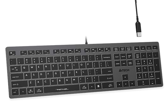 Фото - Уцінка - Клавіатура дротова A4tech FX60H USB Grey White backlit