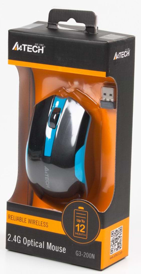 Фото - Миша бездротова A4tech G3-200N (Black+Blue)