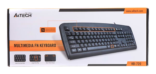 Фото - Клавіатура дротова A4tech KB-720 USB Black