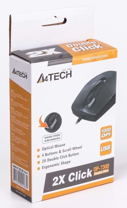 Фото - Миша дротова A4tech OP-730D Black USB