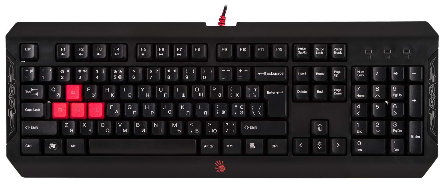 Клавиатура проводная игровая Bloody Q100  (Black) - Фото 1
