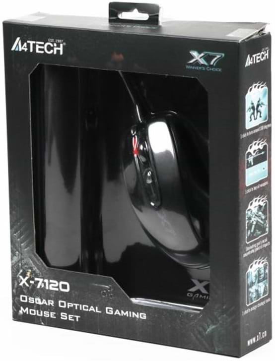 Фото - Мышь проводная игровая A4tech X-710BK Black USB + X7-200MP