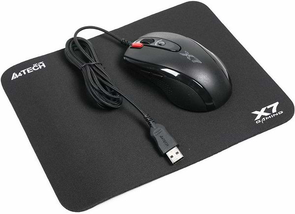 Фото - Мышь проводная игровая A4tech X-710BK Black USB + X7-200MP