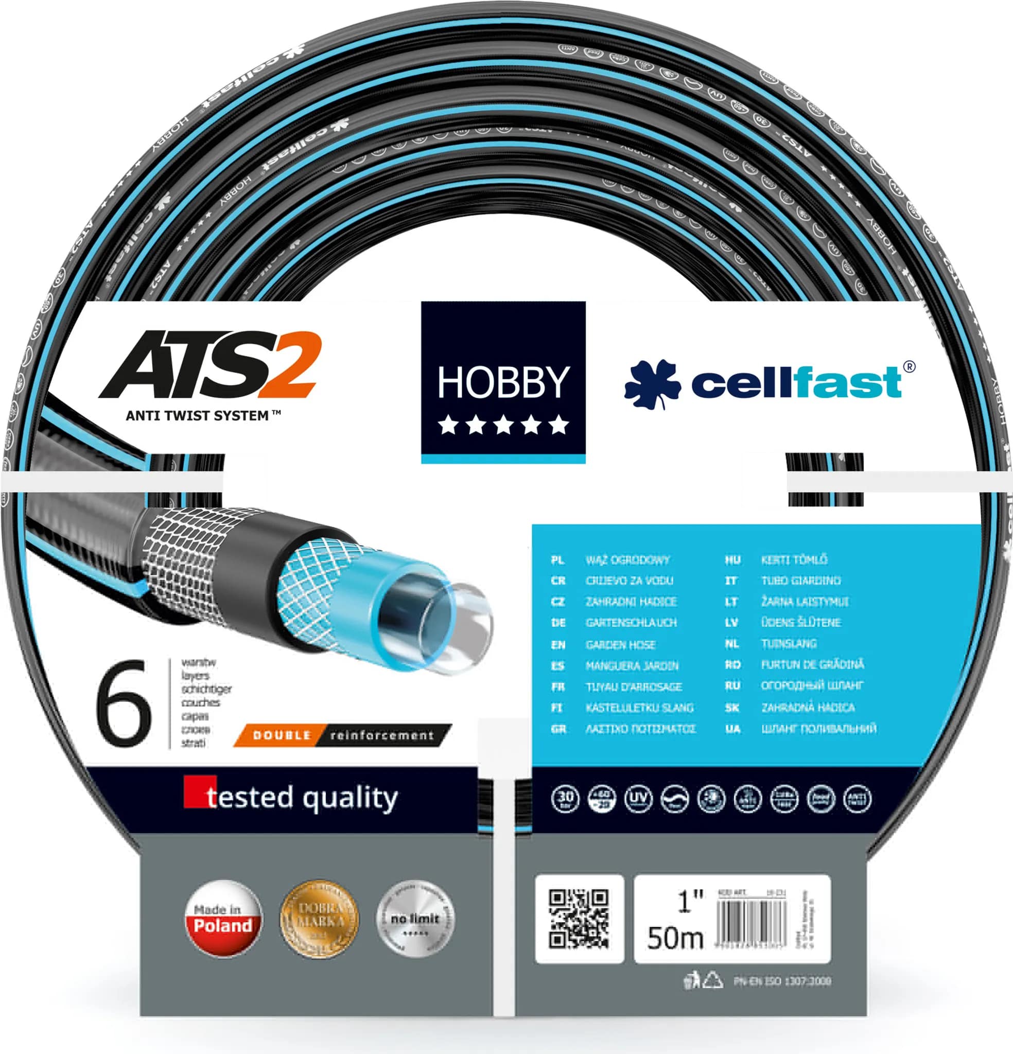 Шланг поливочний Cellfast Hobby ATS2 50 м 1" (16-231)