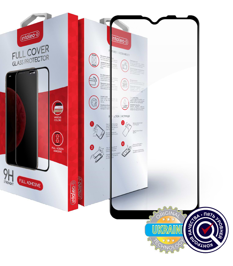 Захисне скло для смартфона Intaleo Full Glue for ZTE Blade A51 Black (1283126515613)