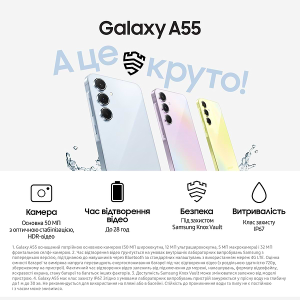 Фото - Смартфон Samsung Galaxy A55 5G 8/256Gb Awesome Lilac (SM-A556BLVCEUC)