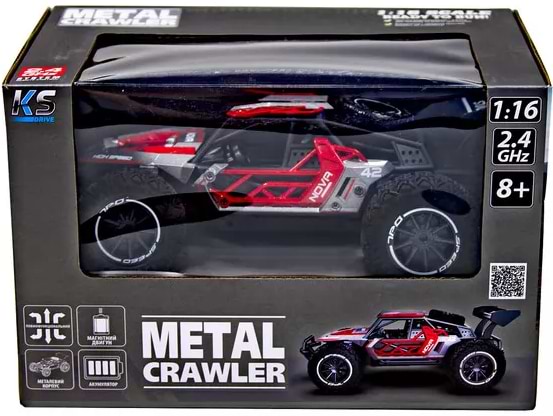 Фото - Радіокерована машинка Sulong Toys METAL CRAWLER з р/к - NOVA (сіро-червоний, метал. корпус, акум.3,7V, 1:16) (SL-231RHGR)