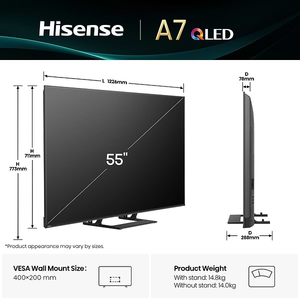 Фото - Телевізор Hisense 55A7Q