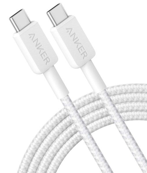 Фото - Кабель синхронизации данных Anker 322 USB-C to USB-C - 1.8m Nylon White (A81F6H21)