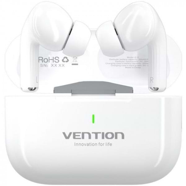 Навушники вкладиші бездротові TWS Vention Elf Earbuds ECHO LITE E11 White (NBVW0) - Фото 1