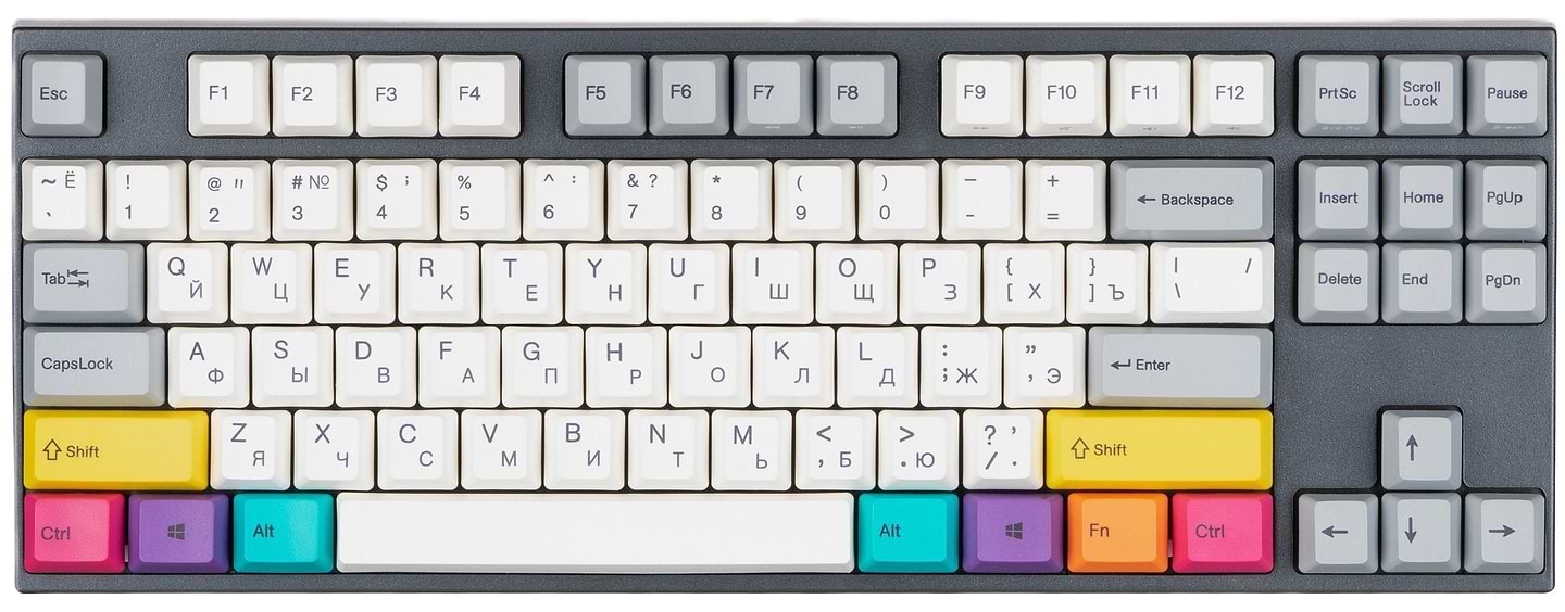 Клавиатура беспроводная игровая Varmilo APT87 CMYK, C-TK Red, WL/USB-A, White Led (A92A024D4A5A17A007) - Фото 1