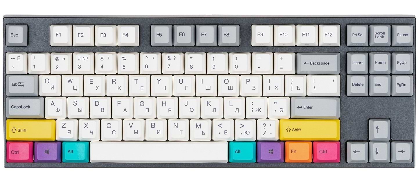 Клавіатура бездротова ігрова Varmilo APT87 CMYK, K-Prestige Silent, WL/USB-A, White Led (A92A024F8A5A17A007) - Фото 1