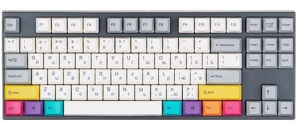 Фото - Клавиатура беспроводная игровая Varmilo APT87 CMYK, K-Prestige Silent, WL/USB-A, White Led (A92A024F8A5A17A007)
