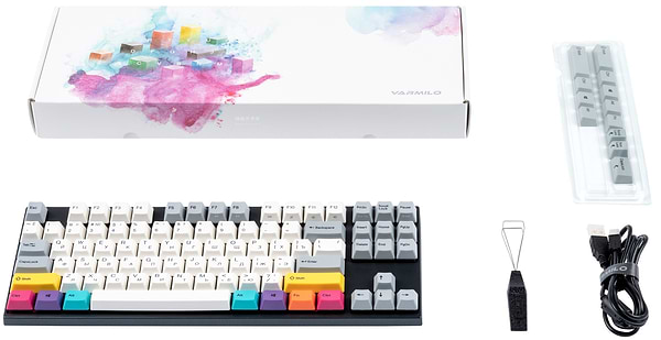 Фото - Клавиатура беспроводная игровая Varmilo APT87 CMYK, K-Prestige Silent, WL/USB-A, White Led (A92A024F8A5A17A007)