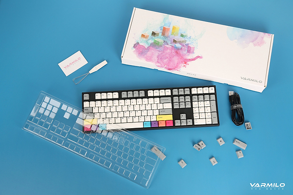 Фото - Клавіатура бездротова ігрова Varmilo APT108 CMYK, C-TK Brown, WL/USB-A, White Led (A93A024D3A5A17A007)