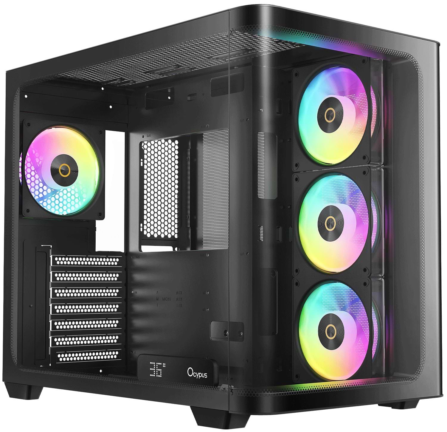 Корпус OCYPUS IOTA C70 BK CURVE ARGB DIGITAL (IOTA-C70-BKD400CD-GL)
