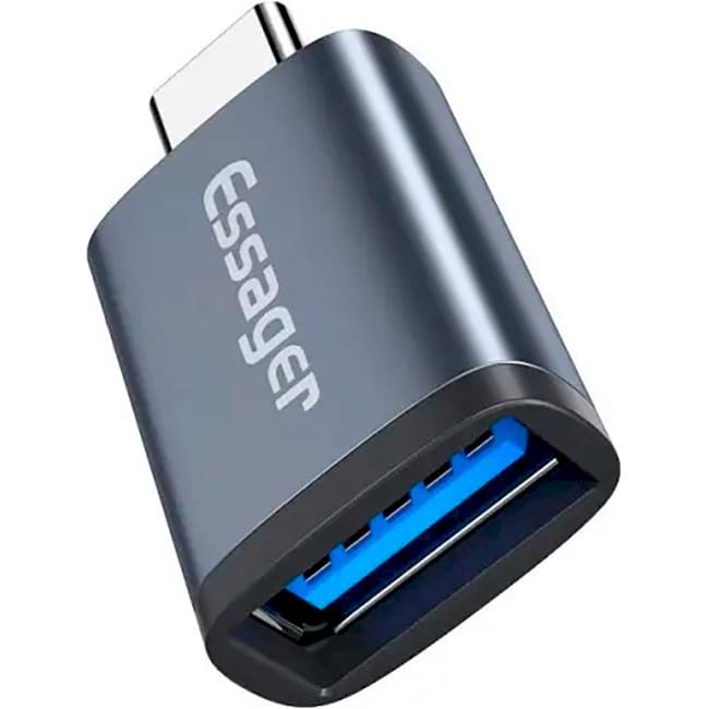 Переходник Essager Soray OT (USB Female to Type-C Male) USB3.0 Adaptor Grey (EZJAC-SRA0G) - Фото 1