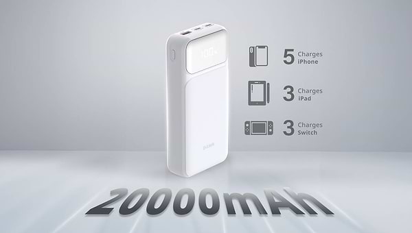 Фото - Батарея мобільна D-Link 20000mAh White (DPP-201)