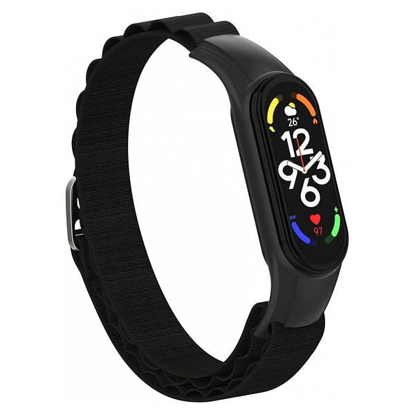 Фото - Ремінець для фітнес-браслету Armorstandart AlpinaStyle Band for Xiaomi Mi Band 7/6/5/4 Black (ARM64987)