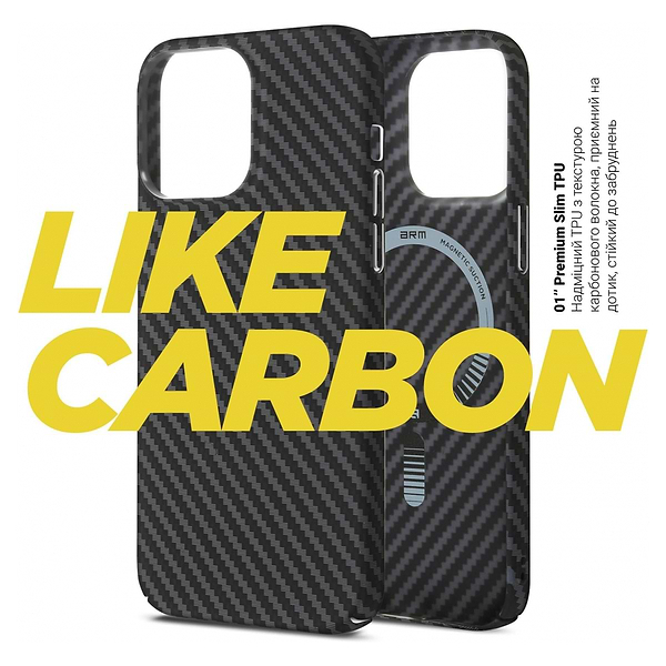 Фото - Чохол для смартфону Armorstandart LikeCarbon MagCase for Apple iPhone 14 Pro Max Black (ARM66366)