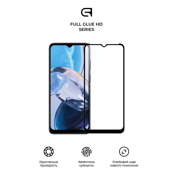 Фото - Захисне скло для смартфону Armorstandart Full Glue HD for Motorola E22 Black (ARM67051)