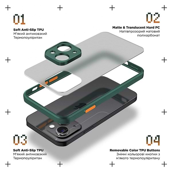 Фото - Чохол для смартфону Armorstandart Frosted Matte for Samsung A25 5G (A256) Dark Green (ARM69691)