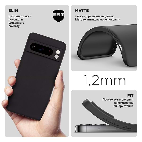 Фото - Чохол для смартфону Armorstandart Matte Slim Fit forGoogle Pixel 8 Pro Black (ARM72967)
