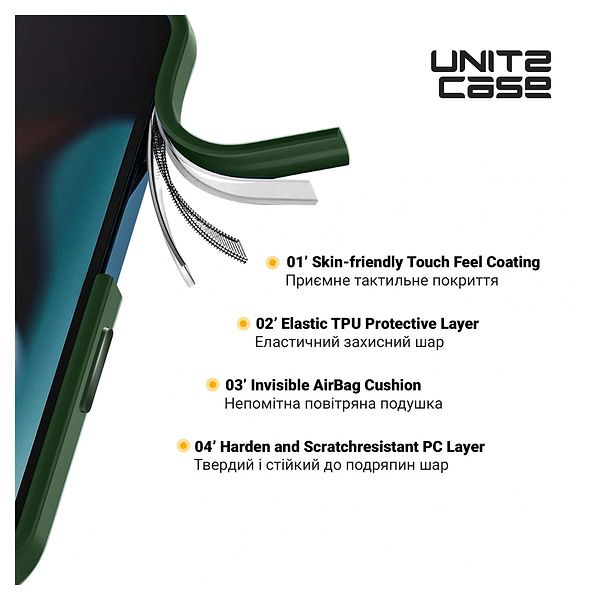 Фото - Чохол для смартфону
 Armorstandart UNIT2 for Apple iPhone 13 Pro Green (ARM74799)