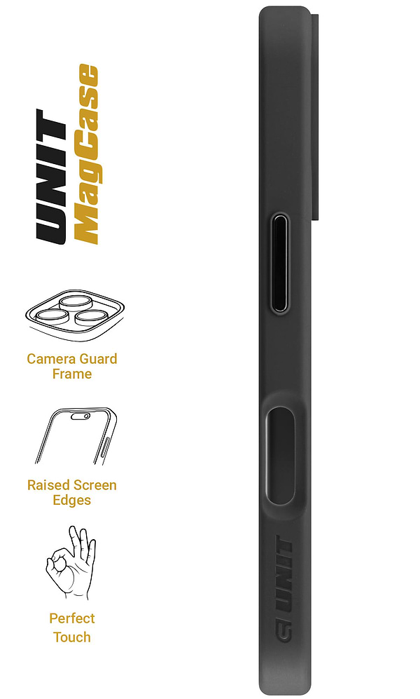 Фото - Чехол для смартфона Armorstandart Unit MagCase for Apple iPhone 17 Black + Orange Button Set (ARM90579)