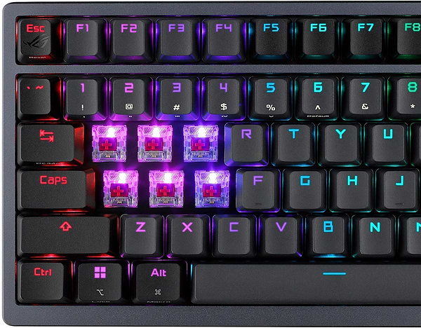 Фото - Клавіатура бездротова ігрова Asus ROG Azoth RGB 81key NX RD USB/WL/BT EN Black