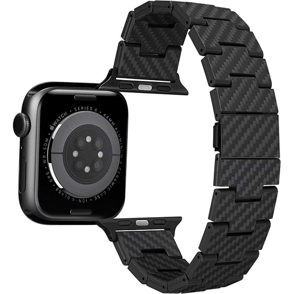 Фото - Ремінець для смарт-годинника Pitaka Carbon Fiber Watch Band Retro Black/Grey for Apple Watch 49/45/44mm (AWB2311)
