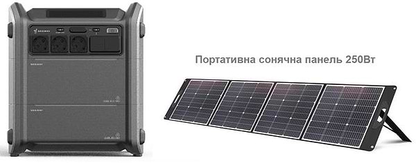 Фото - Зарядна станція універсальна Segway CUBE 2000 + Сонячна панель 2E 400W (AA.13.04.02.0007-SET400)
