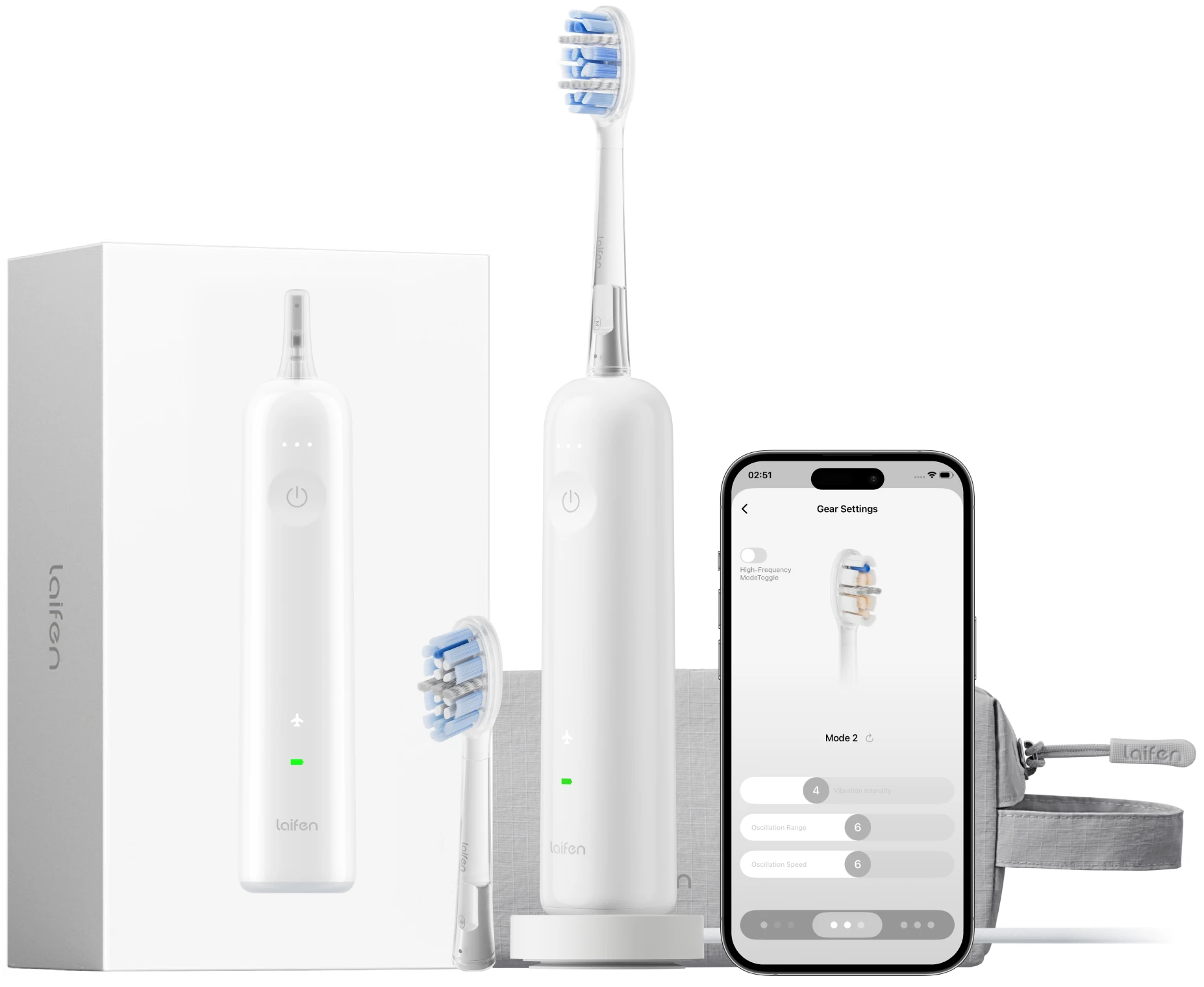 Зубная щетка электрическая Laifen Wave PRO White (1TB92-P-XX-WH-002)