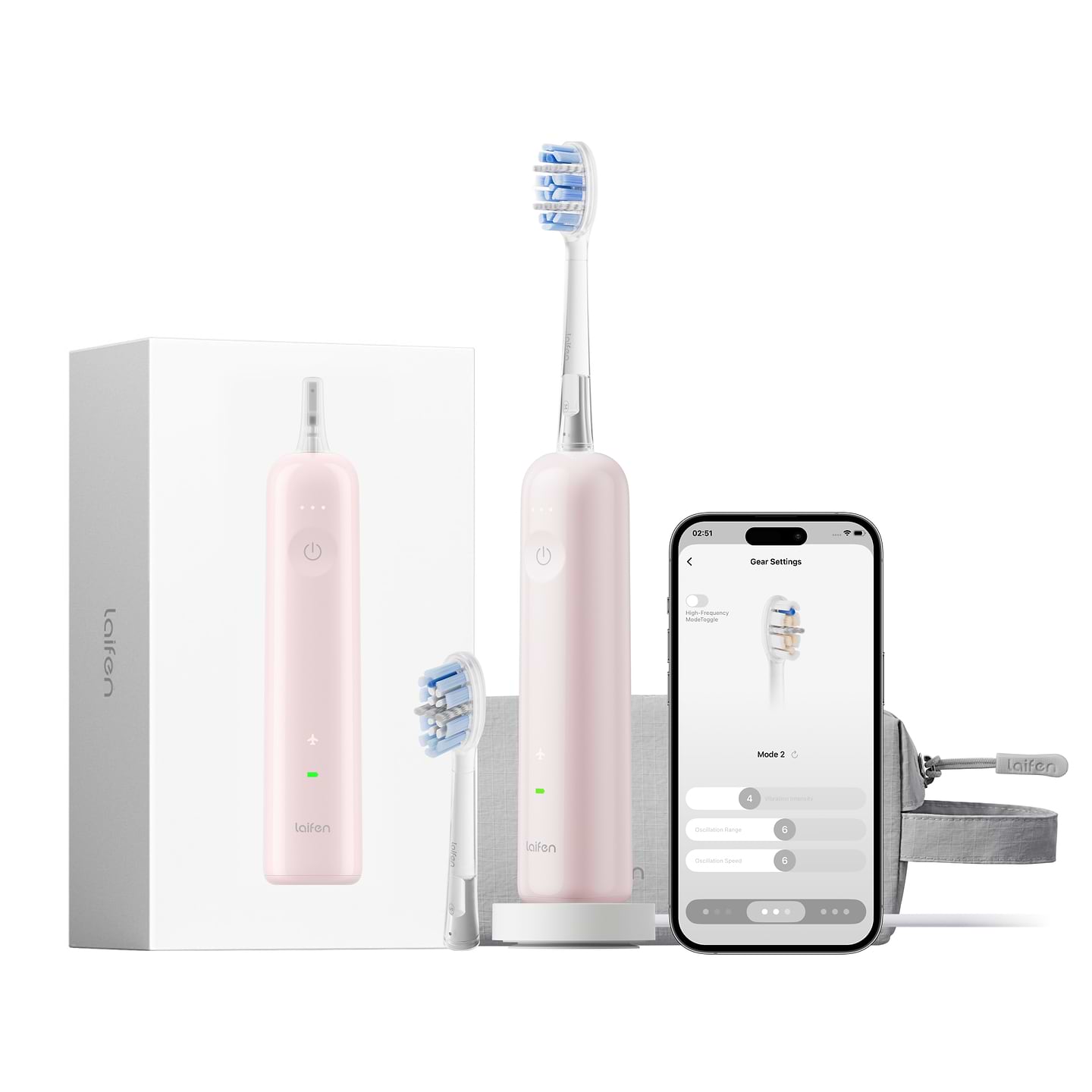 Зубная щетка электрическая Laifen Wave PRO Pink (1TB92-P-XX-PK-002)
