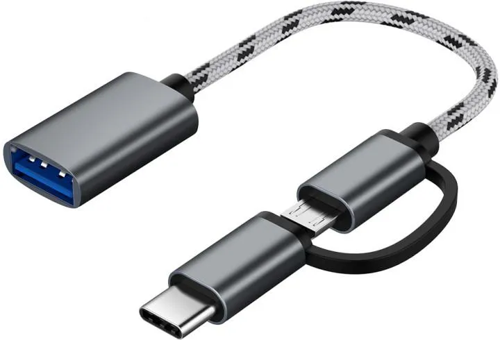 Перехідник XOKO AC-150 2 в 1 USB 3.0 - MicroUSB & USB Type-C Space Grey (AC-150-SPGR)