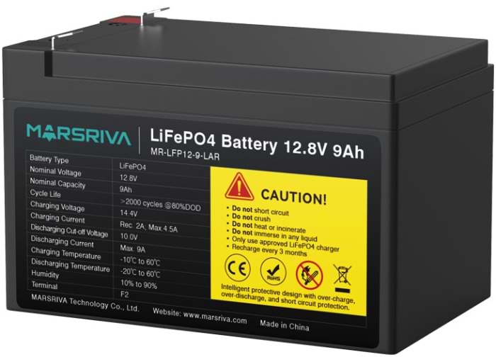 Аккумулятор для ИБП Marsriva LiFePO4 (MR-LFP12-9-LAR)