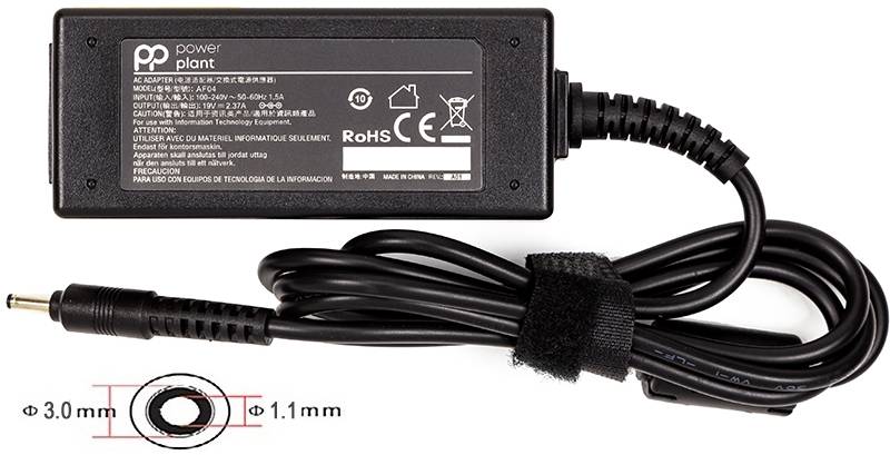 Фото - Зарядное устройство для ноутбука PowerPlant ACER 220V, 19V 45W 2.37A (3.0x1.1) (AC45F3011)