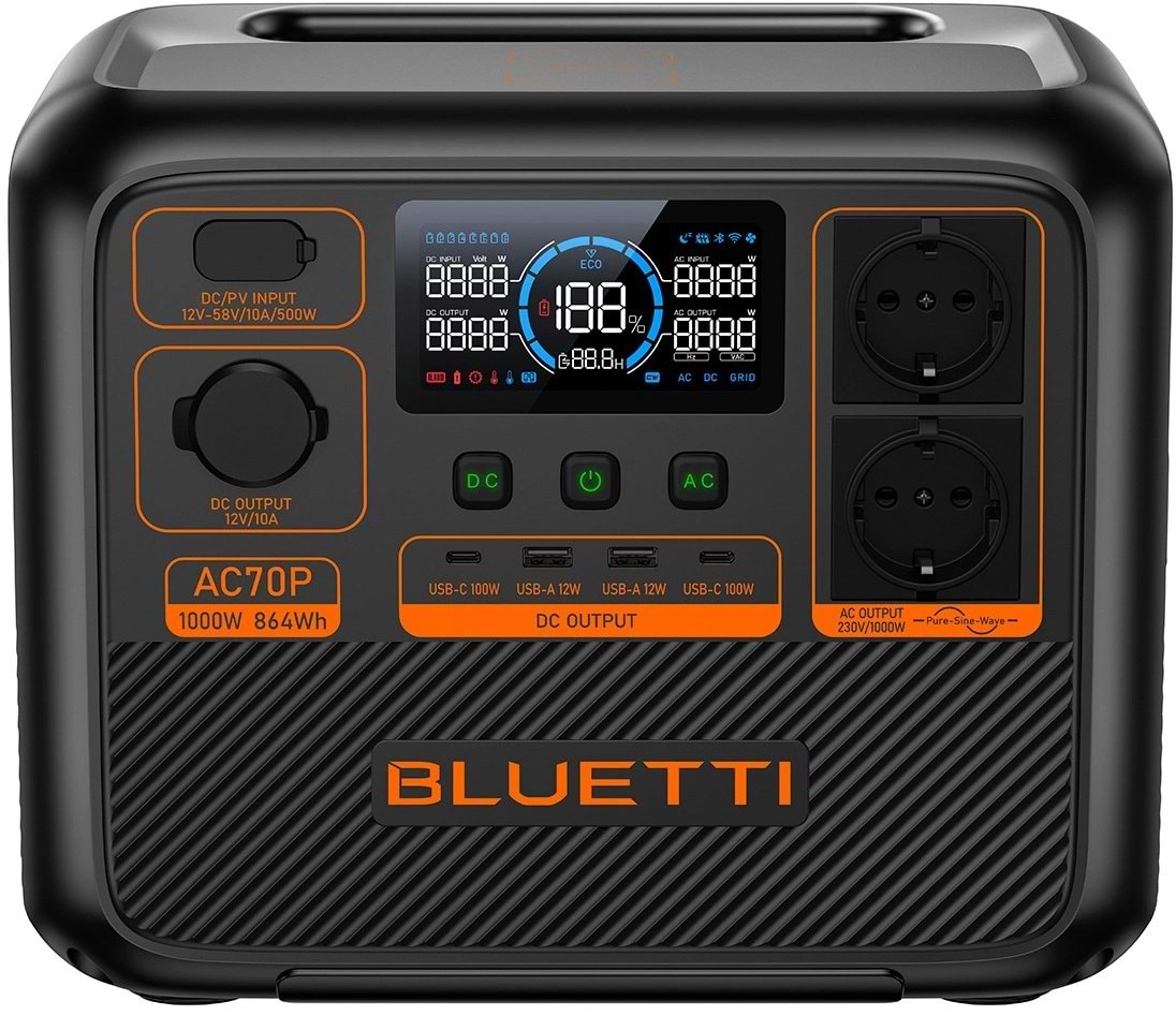 Зарядна станція універсальна Bluetti AC70P 864Wh 1000W - Фото 1