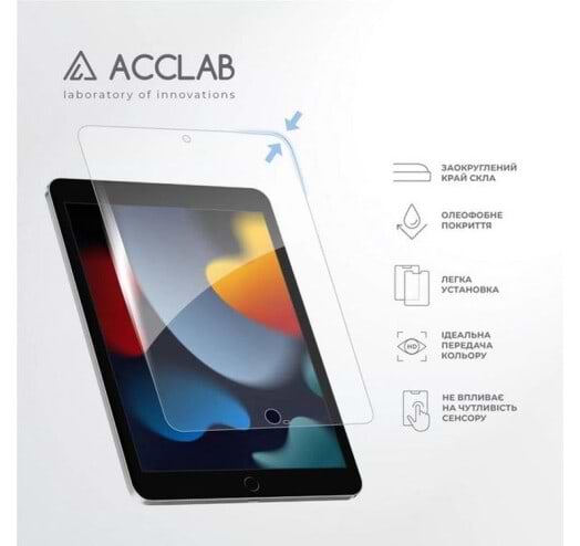 Фото - Захисне скло для планшету ACCLAB Full Glue for Apple iPad 10.2/9th 2021 10.2" (1283126575631)