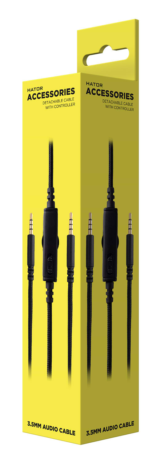 Фото - Кабель 3.5 мм - 3.5 мм Hator для Hypergang c пультом 1.5м Black (ACC-201)